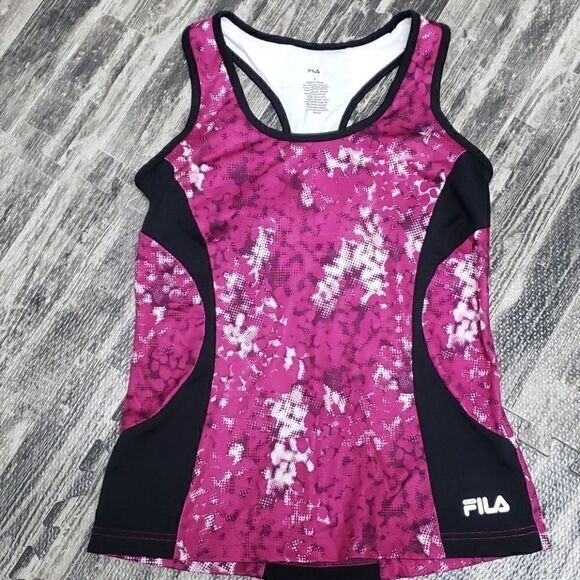FILA SPORT PERFORMANCE WOMEN'S PINK AND BLACK RACERBACK TANK, SIZE MEDIUM - Picture 6 of 8